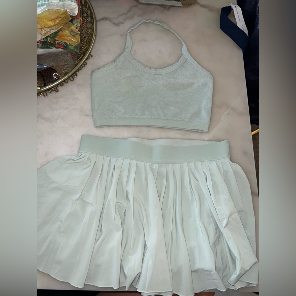 ARITZIA Movetech Tennis Pro Micro Skirt -Mint Green SET TOP & SKIRT